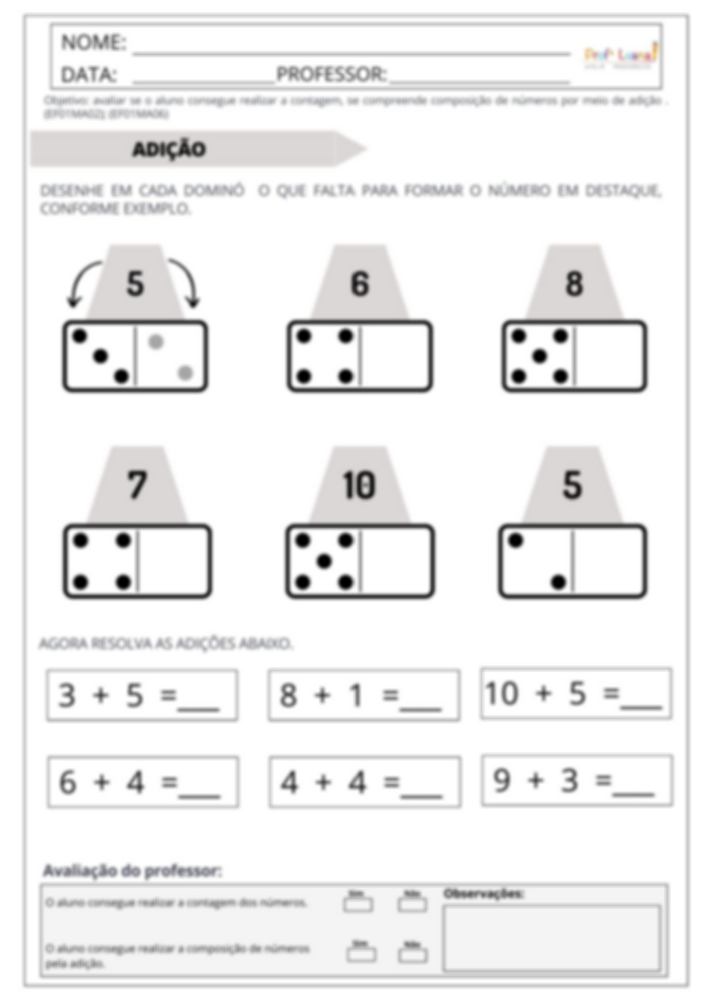 Avaliação Diagnóstica para o 2º Ano de Matemática