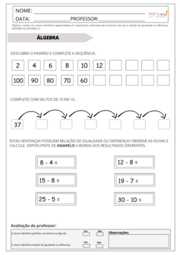 Avaliação Diagnóstica - MATEMÁTICA 3º ao 5º ano - Image 3