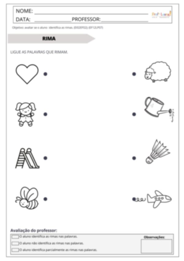 Avaliação Diagnóstica - Ed Infantil ( Português e  Matemática) - Image 3