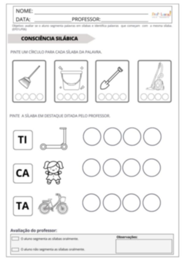 Avaliação Diagnóstica - Ed Infantil ( Português e  Matemática) - Image 4