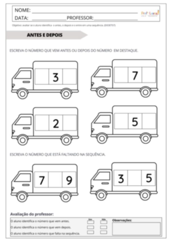 Avaliação Diagnóstica - Ed Infantil ( Português e  Matemática) - Image 7