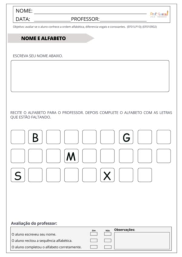 Avaliação Diagnóstica - Ed Infantil ( Português e  Matemática) - Image 2