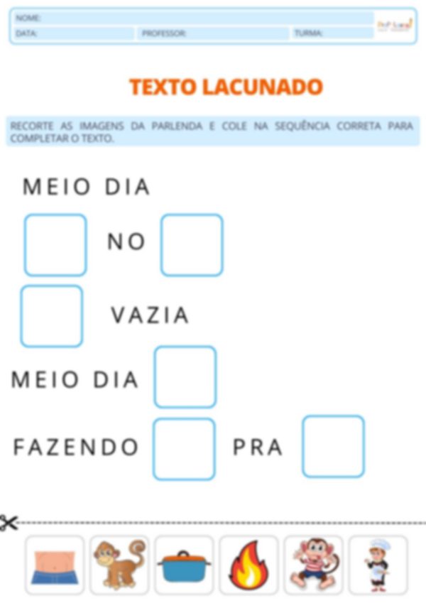 Quadrinha MEIO DIA MACACO ASSOBIA 1ºano - Image 3