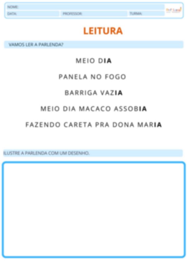 Quadrinha MEIO DIA MACACO ASSOBIA 1ºano - Image 2